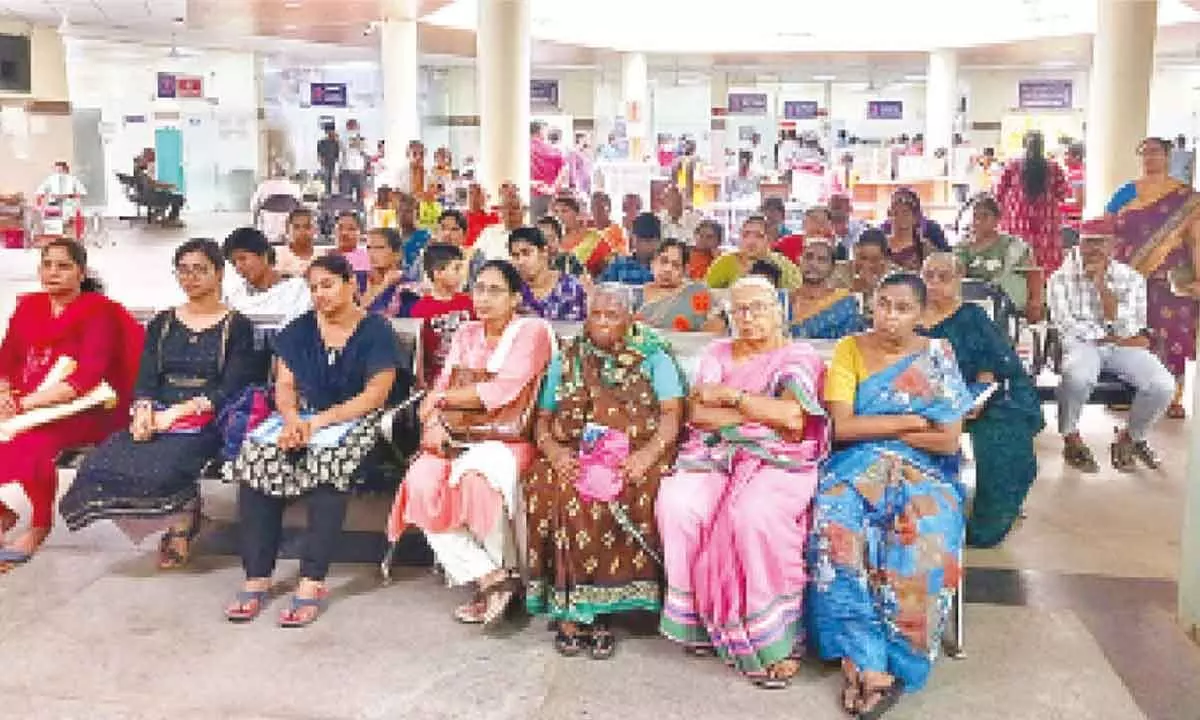 Railway employees and beneficiaries at a health awareness programme at new OPD Block at Vijayawada railway hospital on Wednesday