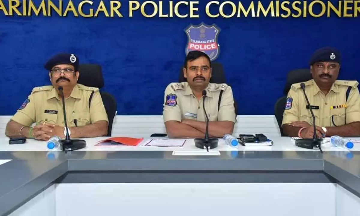 Commissioner of Police L Subbarayududuring a Peace  Committee meeting in Karimnagar on Wednesday