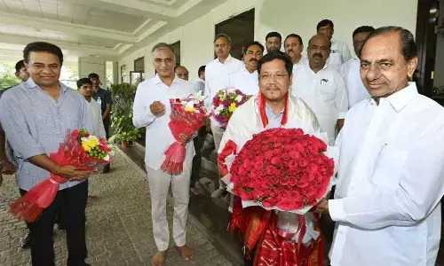 KCR hosts high tea for Meghalaya CM