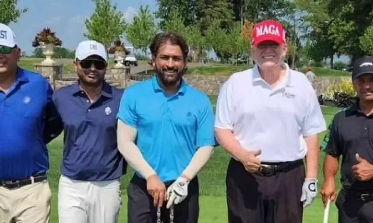 New Jersey: MS Dhoni spotted playing golf with Donald Trump