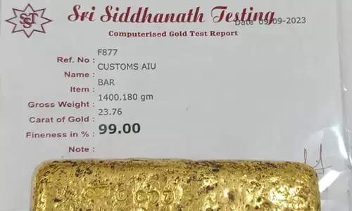 Two arrested at Bengaluru airport with 2.8 kg gold