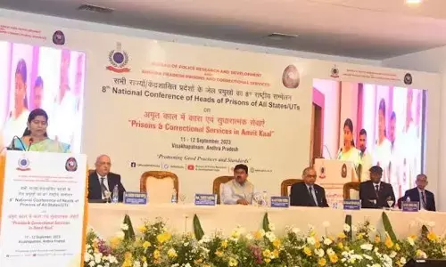 Home Minister Taneti Vanitha speaking at the eighth national conference of heads of prisons of States and UTs held in Visakhapatnam on Monday