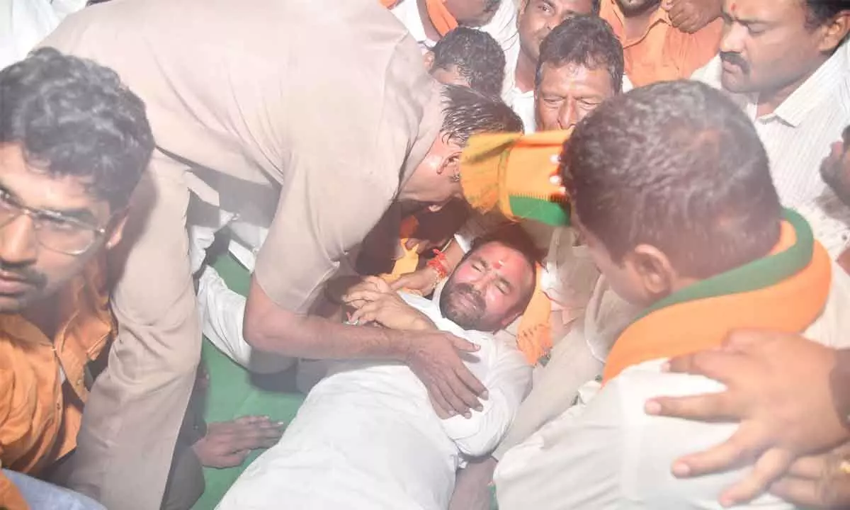 Police foil BJP protest fast,arrest Kishan Reddy