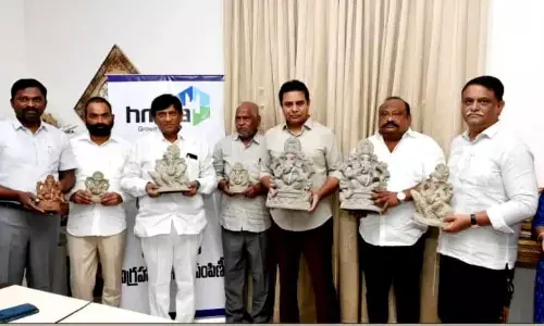 KTR launches distribution of clay Ganesh idols programme