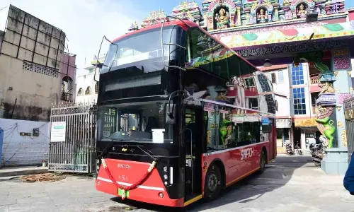 View of the double decker bus at Tirupati on Thursday