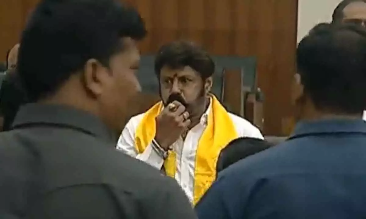 AP assembly session: Balakrishna blew whistles in the house on second day