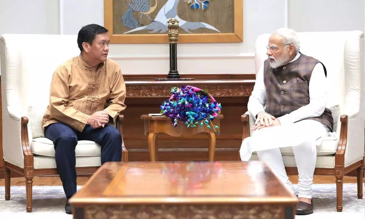 Arunachal Pradesh CM calls on PM Modi, thanks him for making womens quota in LS, assemblies a reality