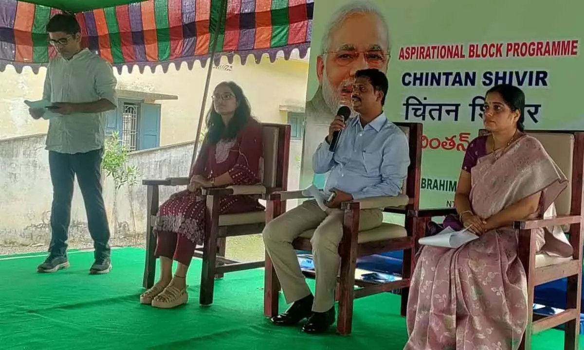 NTR district Collector S Dilli Rao addressing the officials at a meeting in Ibrahimpatnam on Friday