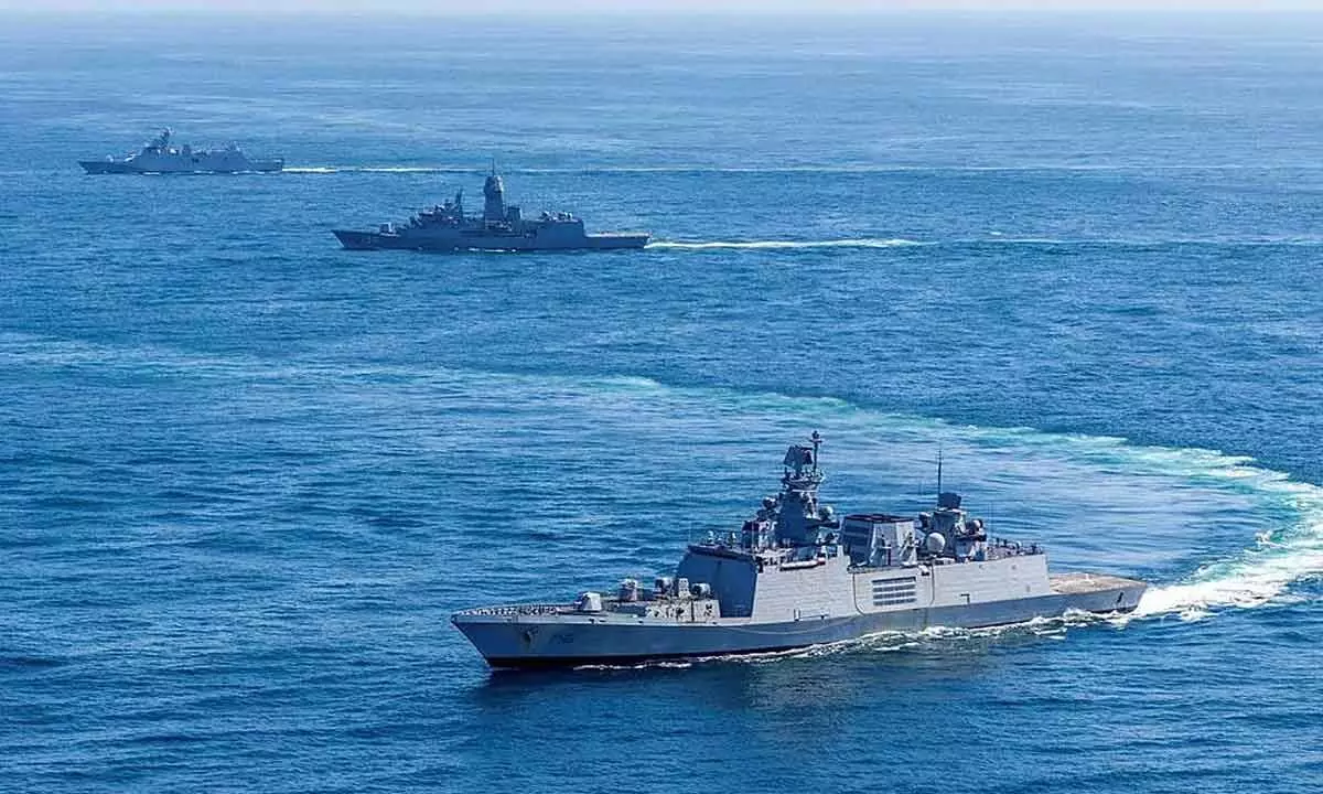 INS Sahyadri participates in trilateral maritime exercise