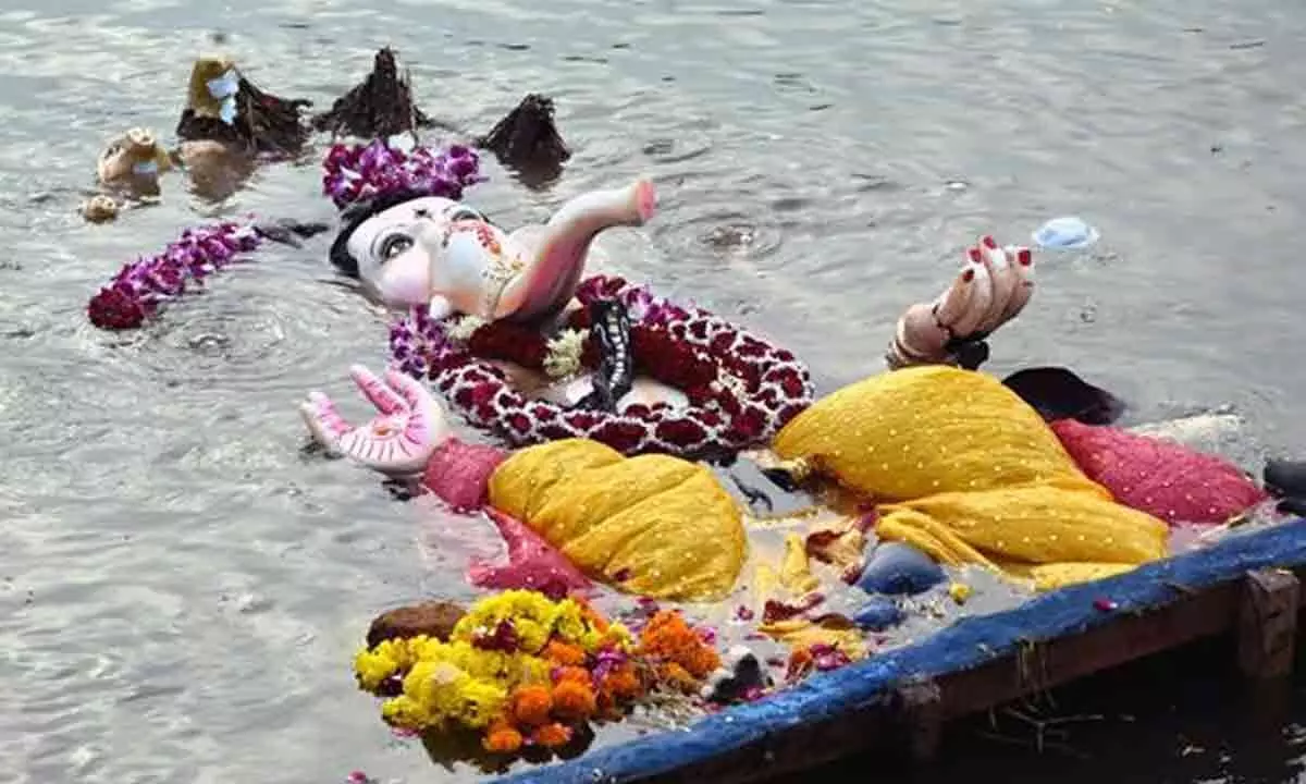 Four youth fell into a pond during Ganesh idol immersion in Nellore