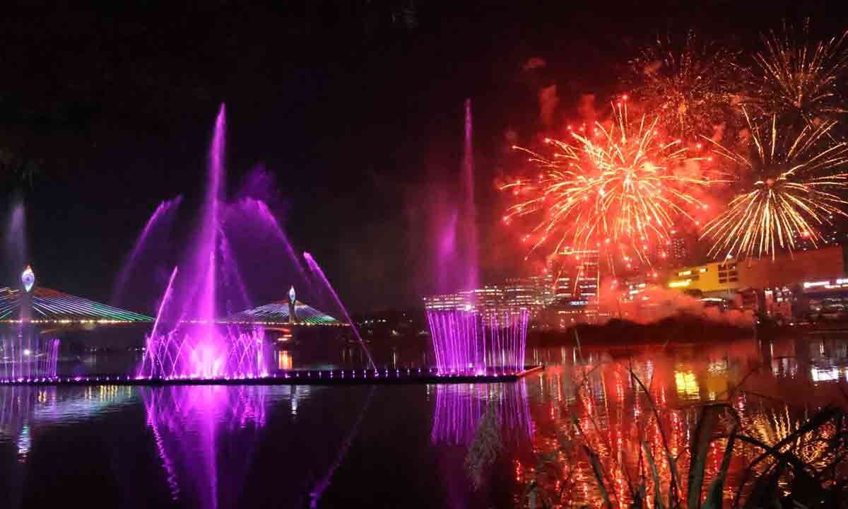 Musical fountains, a new attraction at Durgam Cheruvu