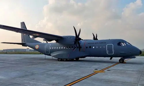 Rajnath Singh formally inducts first C-295 aircraft into the IAF
