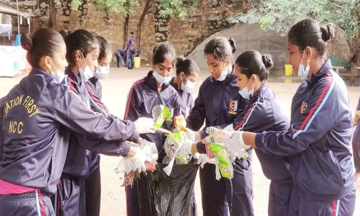 Golconda Fort gets fresh start; community cleaning by NCC cadets