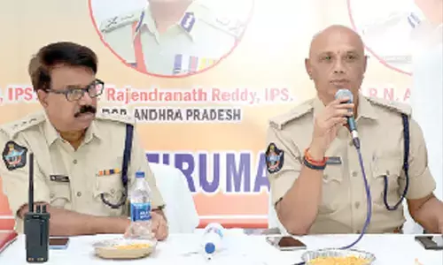 Additional SP Muniramaiah reviewing the arrangements for Chakra Snanam in Tirumala on Monday