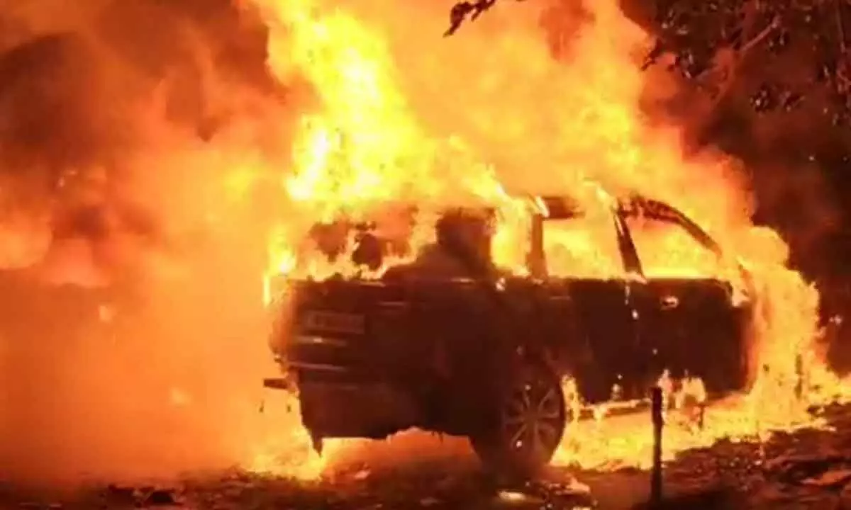 Three SUVs parked outside Gurugram house gutted in fire