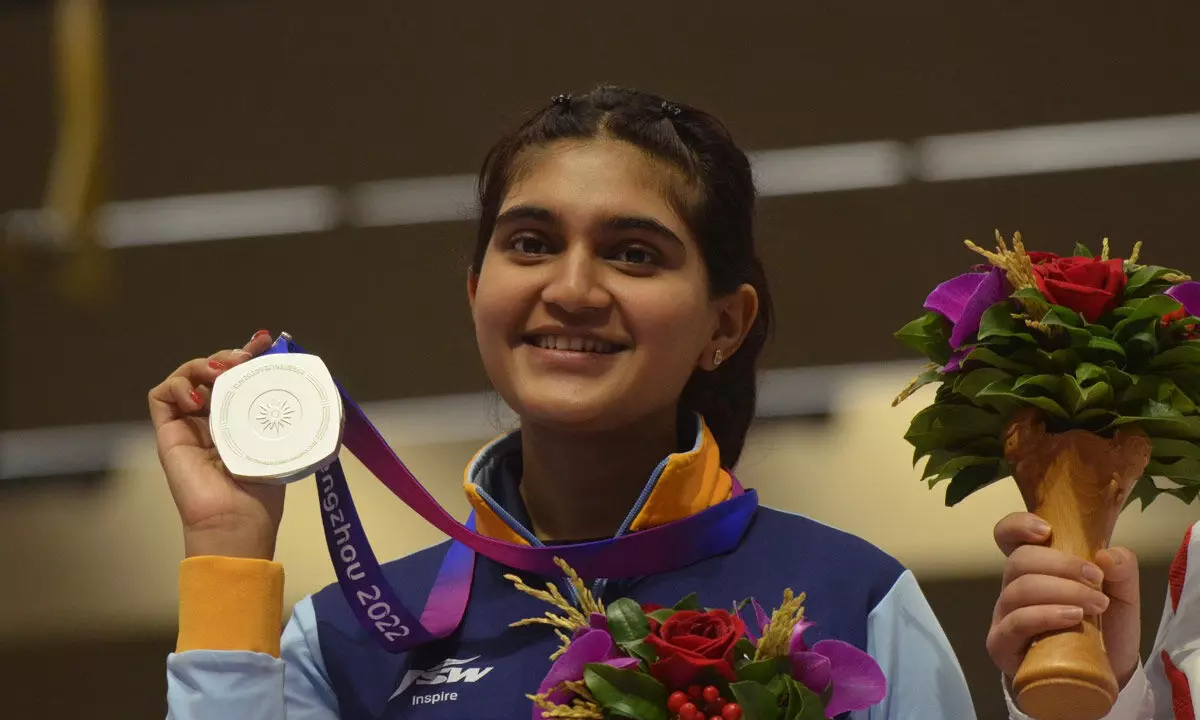 KCR congratulates Telangana Shooter for winning Gold Medal