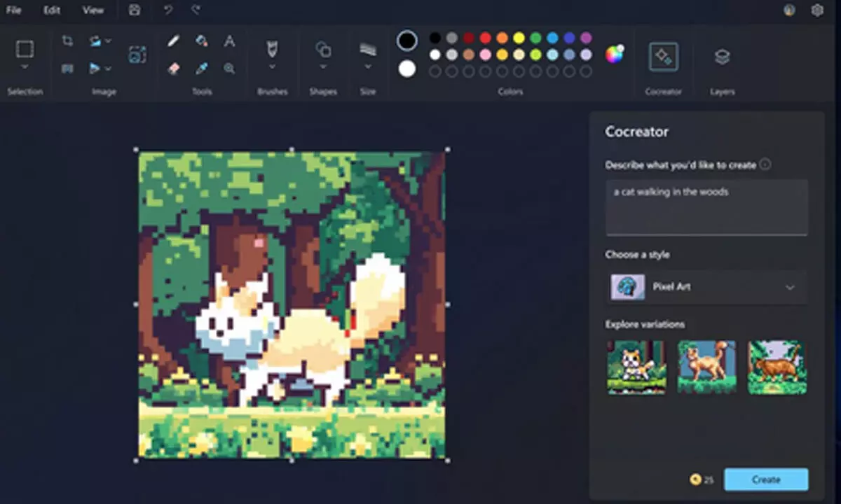 Microsofts Paint Cocreator lets you create artwork by describing few words