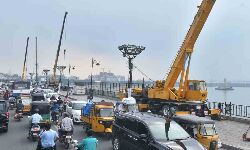 All preparations is been done at Crane no 4 All preparations is been done at Crane no 4