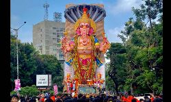 Khairatabad Ganesh Utsava Committe has begun Kalasa puja. Later Iron welding of the giant idol will be dismantled. Khairatabad Ganesh Utsava Committe has begun Kalasa puja. Later Iron welding of the giant idol will be dismantled.
