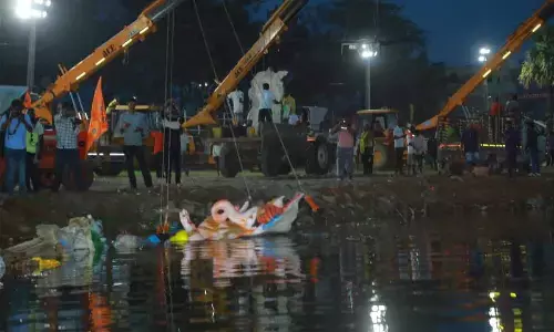 Khammam city bids adieu to Lord Ganesha