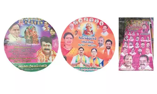 Hyderabad: Poll-wary parties unleash poster blitz at Ganesh pandals