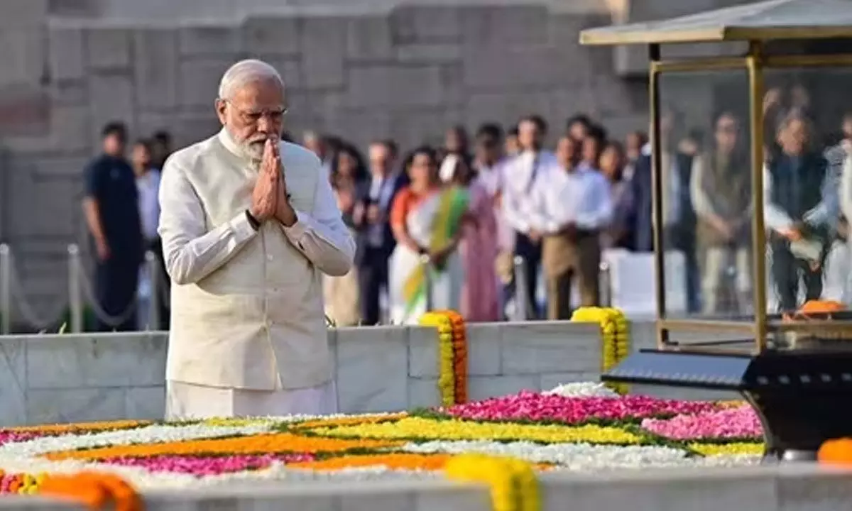 Prime Minister Narendra Modi Honors Mahatma Gandhi On His 154th Birth Anniversary
