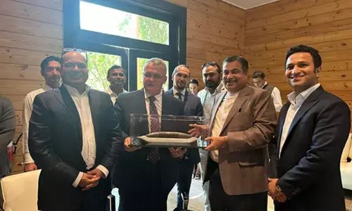 Gadkari tests Sky Bus in Sharjah before its India debut