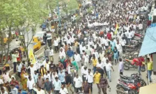 Nellore: Massive rally held against N Chandrababu Naidu arrest