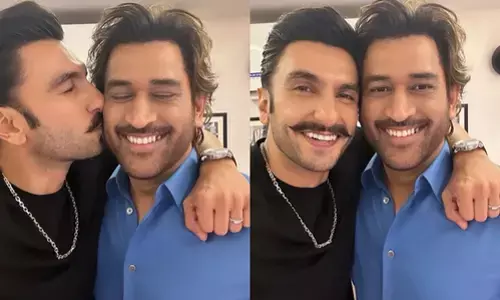 Ranveer says ‘Mera Mahi’, as he posts photo giving a peck on Dhoni’s cheeks