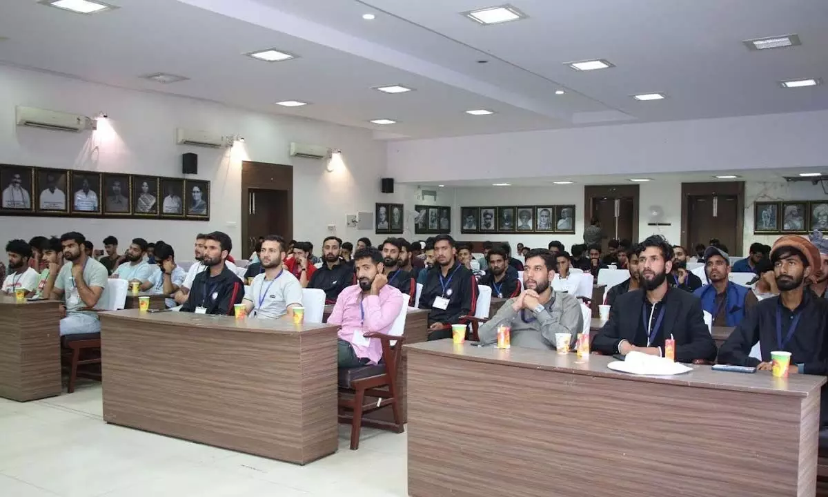 Kashmiri youth taking part in the valedictory of the youth exchange programme in Visakhapatnam on Saturday