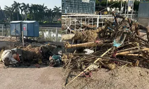 Hyderabad: With immersion debris yet to be removed, city lakes gasp for life