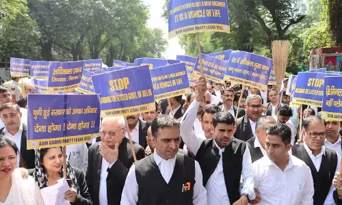 AAP protest against action of ED, CBI