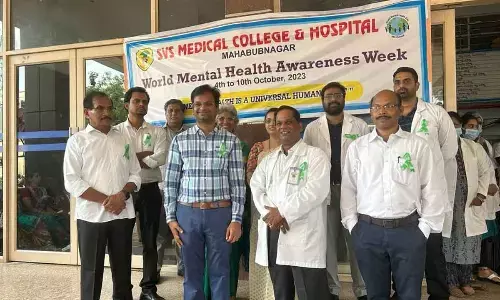Healthcare experts from SVS Medical College participating in World Mental Health Day celebration at SVS Medical College on Tuesday