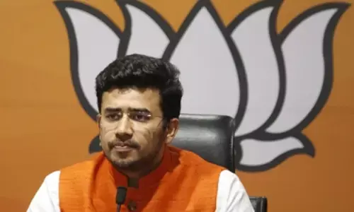 Chaos in Telangana BJYM meeting in presence of Tejaswi Surya