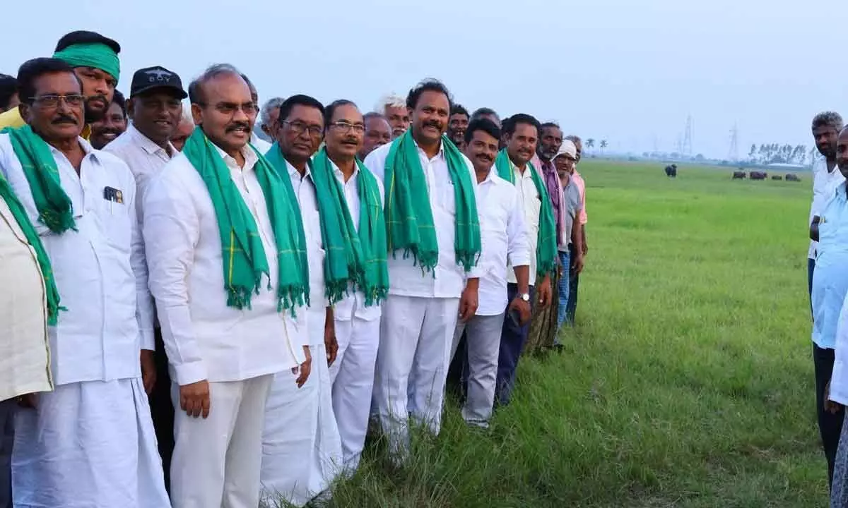 TDP leaders inspect dried up agriculture lands