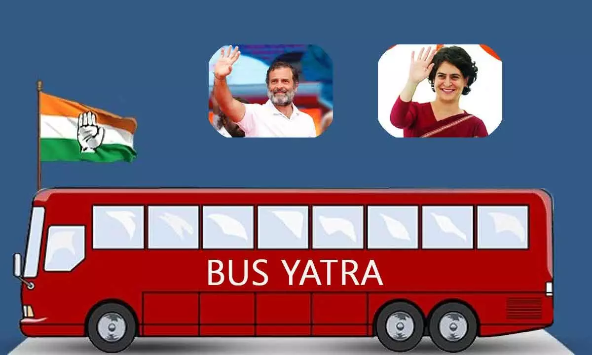 Telangana Congress  Bus Yatra  from October 18, Rahul and Priyanka attend.