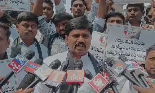 TPCC Secretary K Vijay Kumar staged dharna for party ticket