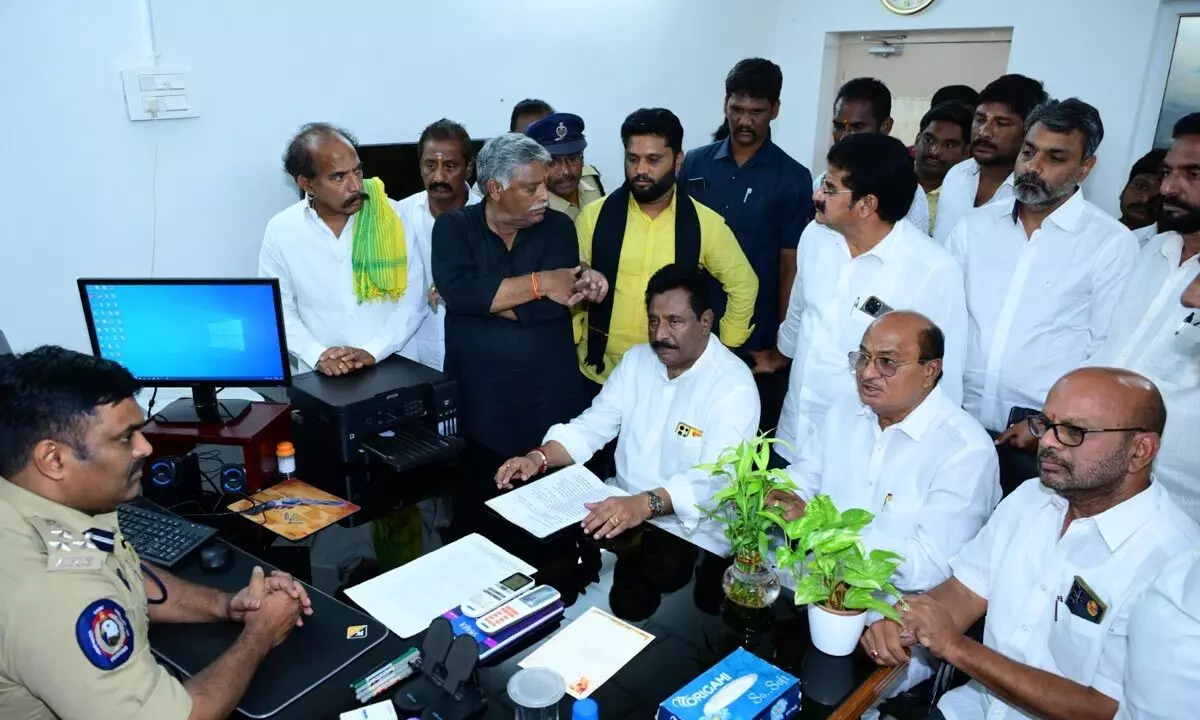 Telugu Desam Party leaders Nimmakayala Chinarajappa, Gorantla Butchaiah Chowdary, K.S. Jawahar, and others submitted the petition to DIG of Prisons Department M. Ravikiran on Tuesday.