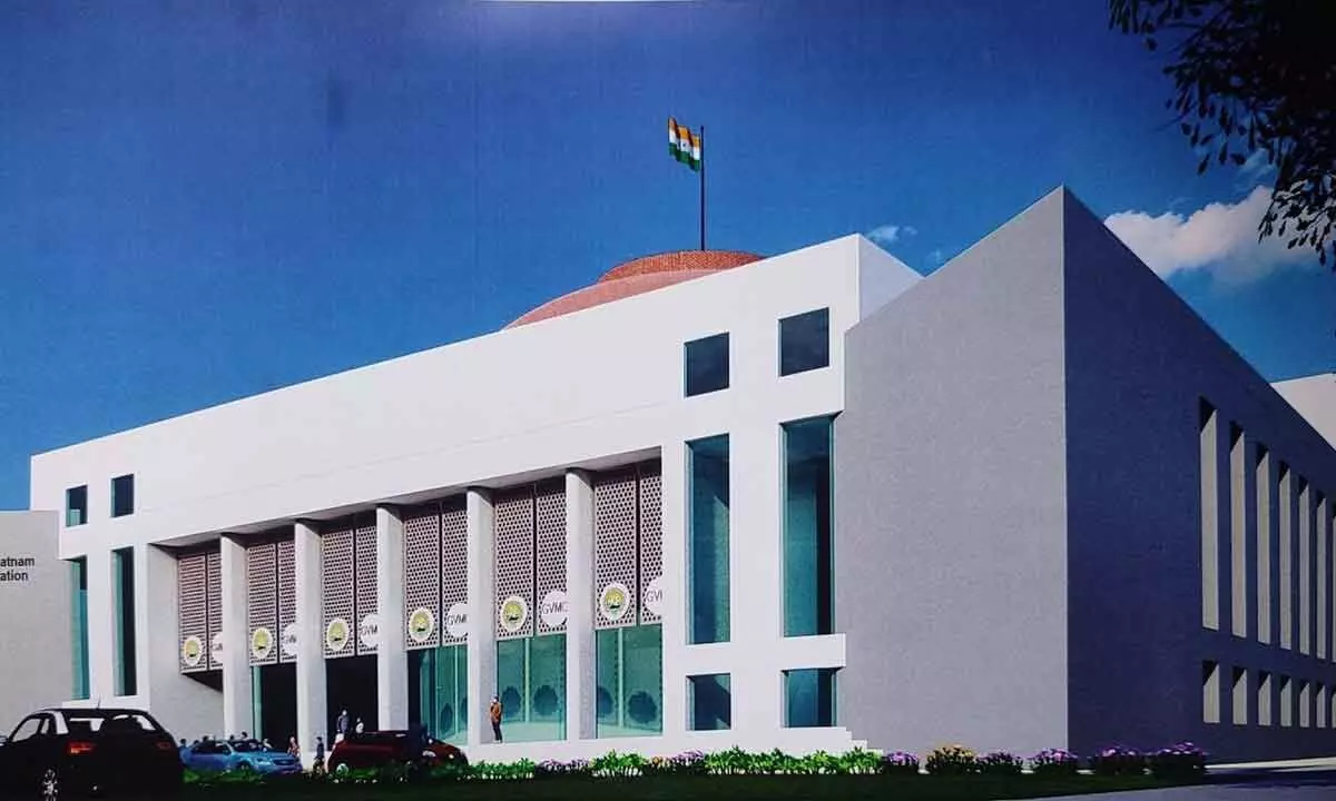 A model of the proposed GVMC head office building