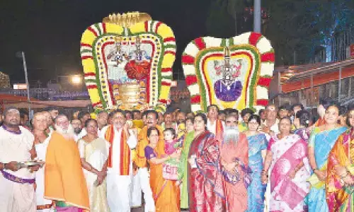 Srisailam Lord rides on Sesha Vahanam