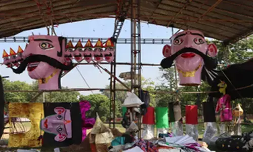 Digital effigies of Ravana, Kumbhakaran and Meghnath in Ramlila