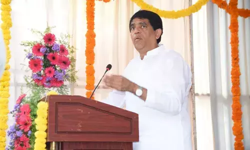 Finance Minister Buggana Rajendranath Reddy speaking at a meeting organised in connection with the Police Commemoration Day in Nandyal on Saturday