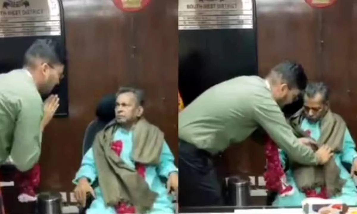 Video showing IAS officer offering shawl, his chair in office goes viral