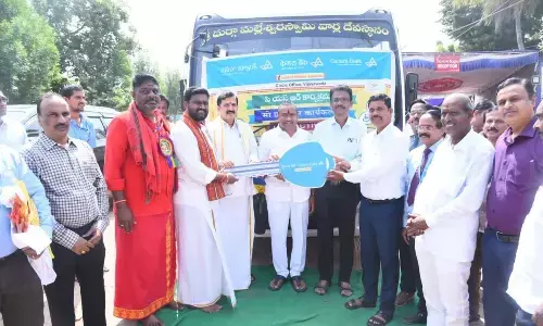 Vijayawada: Canara Bank donates bus for Durga devotees