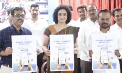Dr Bindu Menon, secretary of Dr Bindu Menon  Foundation at a programme in Tirupati on Sunday