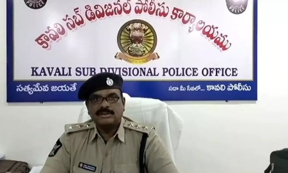 Kavali town DSP Venkata Ramana gives the details of case  registered regarding the attack on RTC driver B Ram Singh to the media at Kavali on Saturday