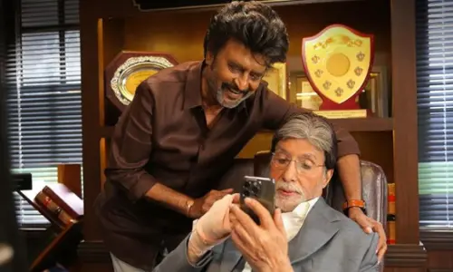 Big B, Rajini poses for a cool picture from ‘Thalaivar 170’ sets