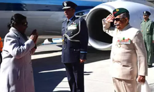 Prez Murmu arrives on two-day visit to Ladakh