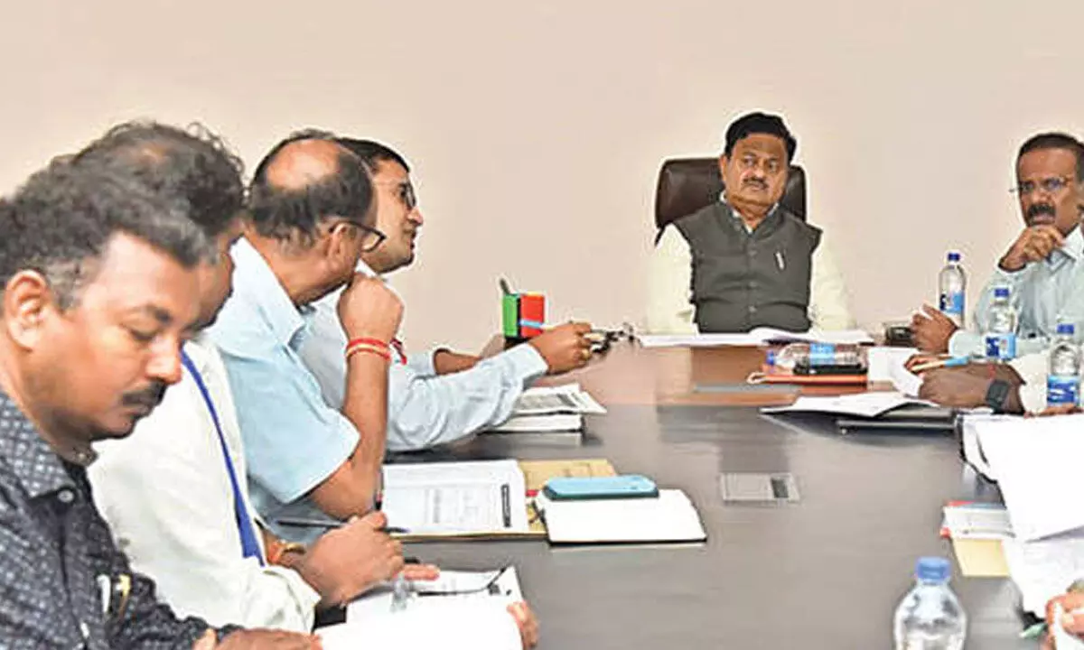 District Collector K Venkataramana Reddy chairing a meeting of DIEPC in Tirupati on Tuesday