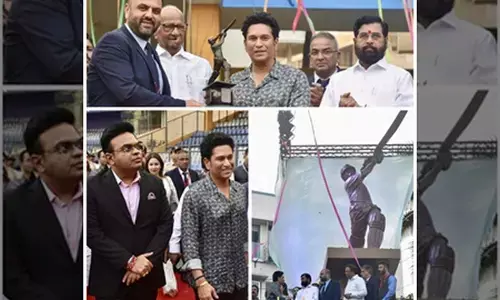 Tendulkar’s statue in lofted drive pose unveiled at Wankhede Stadium